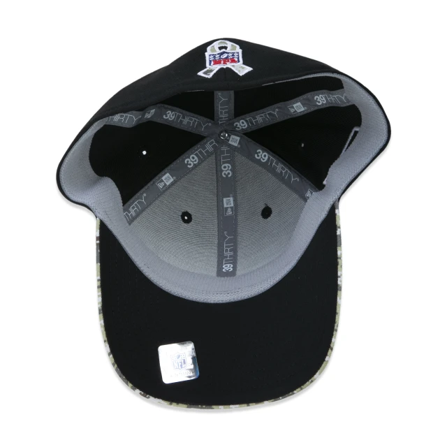 Boné 39THIRTY Stretch Fit Las Vegas Raiders Salute To Service NFL Fechado Aba Curva Preto