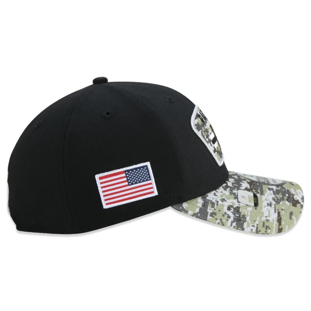 Boné 39THIRTY Stretch Fit Las Vegas Raiders Salute To Service NFL Fechado Aba Curva Preto