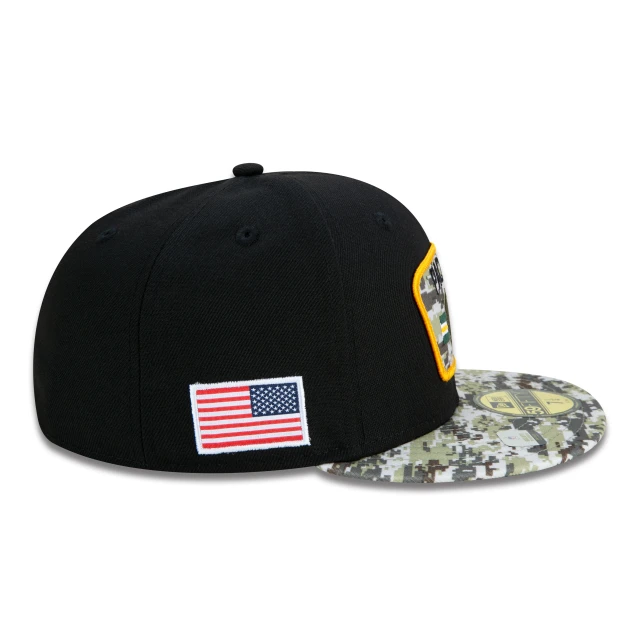 Boné 59FIFTY Green Bay Packers Salute To Service NFL Fitted Aba Reta Preto