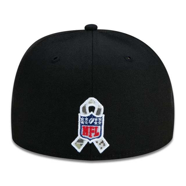 Boné 59FIFTY New England Patriots Salute To Service NFL Fitted Aba Reta Preto