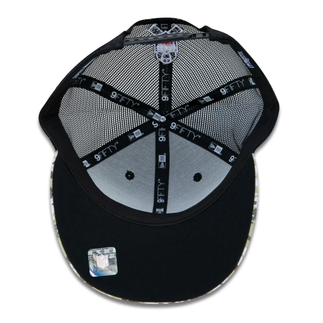 Boné 9FIFTY Trucker Atlanta Falcons Salute To Service NFL Snapback Aba Reta Preto