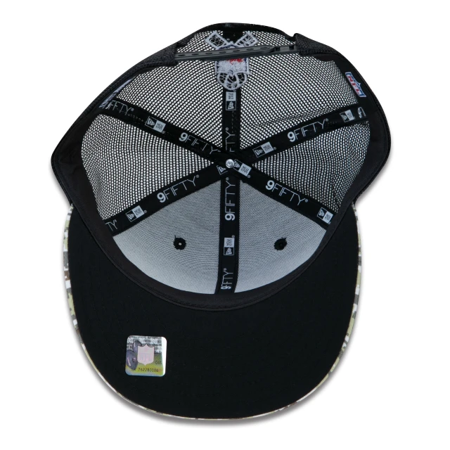 Boné 9FIFTY Trucker Baltimore Ravens Salute To Service NFL Snapback Aba Reta Preto