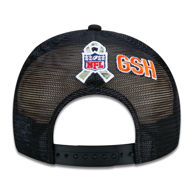 Boné 9FIFTY Trucker Chicago Bears Salute To Service NFL Snapback Aba Reta Preto