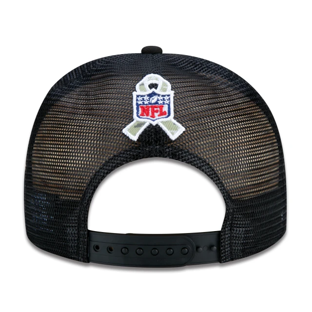 Boné 9FIFTY Trucker Cincinnati Bengals Salute To Service NFL Snapback Aba Reta Preto
