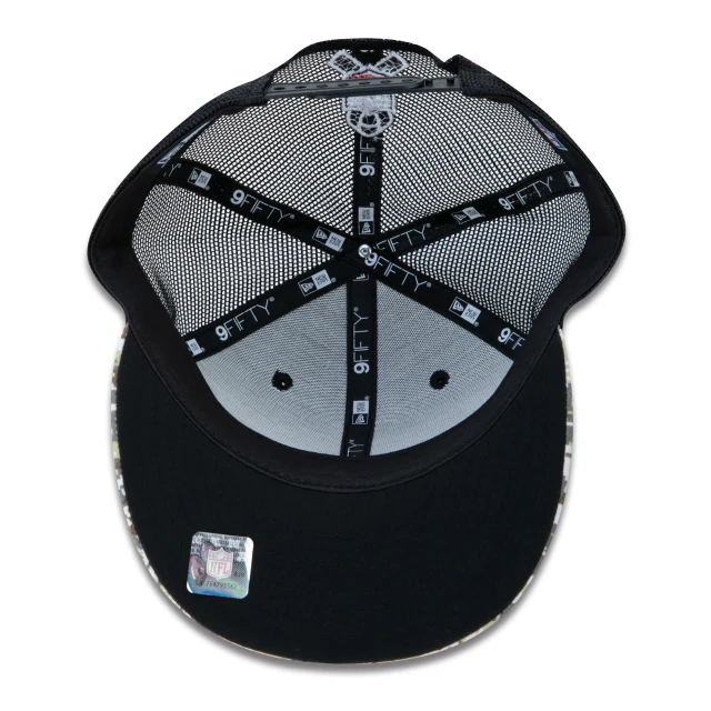 Boné 9FIFTY Trucker Cincinnati Bengals Salute To Service NFL Snapback Aba Reta Preto