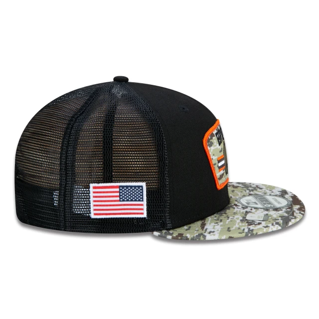 Boné 9FIFTY Trucker Cleveland Browns Salute To Service NFL Snapback Aba Reta Preto