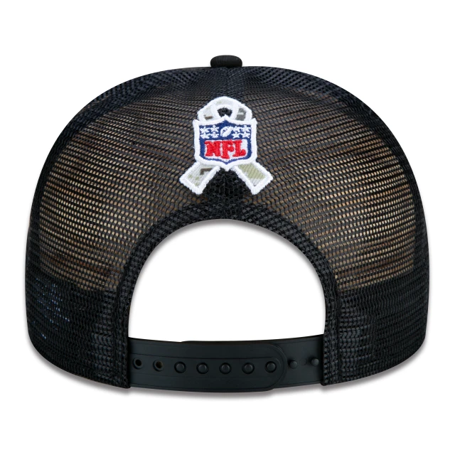 Boné 9FIFTY Trucker Denver Broncos Salute To Service NFL Snapback Aba Reta Preto