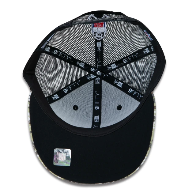 Boné 9FIFTY Trucker Denver Broncos Salute To Service NFL Snapback Aba Reta Preto