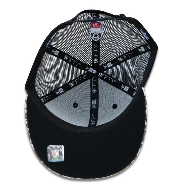 Boné 9FIFTY Trucker Indianapolis Colts Salute To Service NFL Snapback Aba Reta Preto