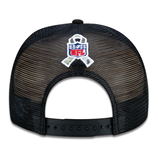 Boné 9FIFTY Trucker Jacksonville Jaguars Salute To Service NFL Snapback Aba Reta Preto