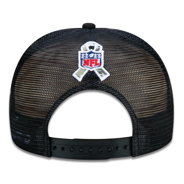 Boné 9FIFTY Trucker Kansas City Chiefs Salute To Service NFL Snapback Aba Reta Preto