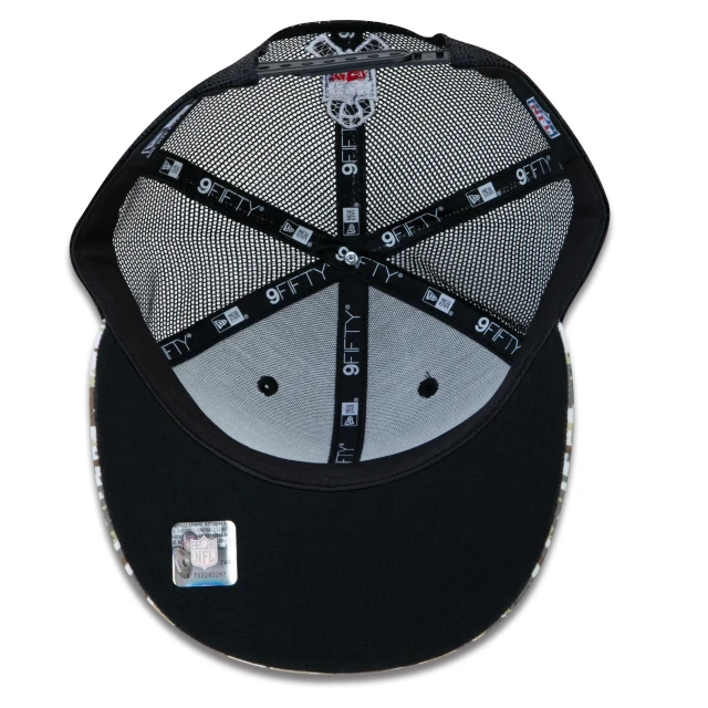 Boné 9FIFTY Trucker New Orleans Saints Salute To Service NFL Snapback Aba Reta Preto