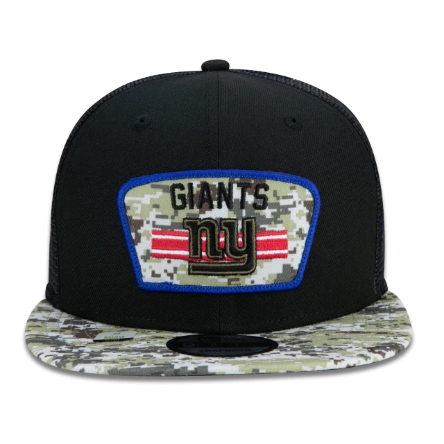 Boné 9FIFTY Trucker New York Giants Salute To Service NFL Snapback Aba Reta Preto
