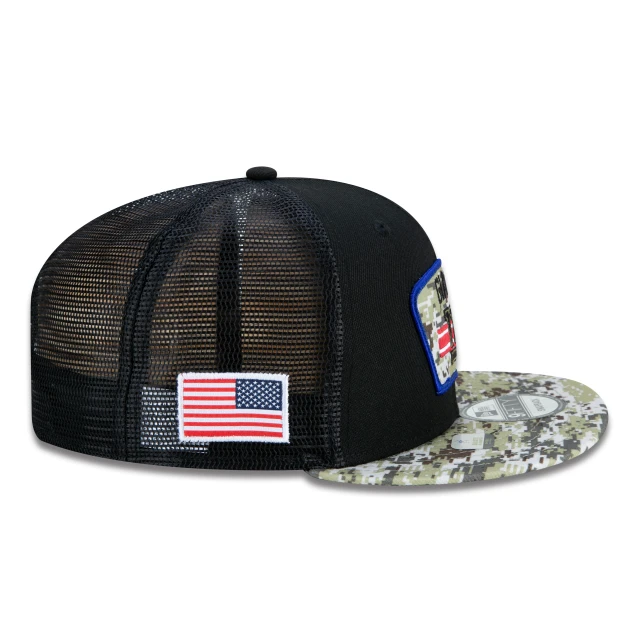 Boné 9FIFTY Trucker New York Giants Salute To Service NFL Snapback Aba Reta Preto