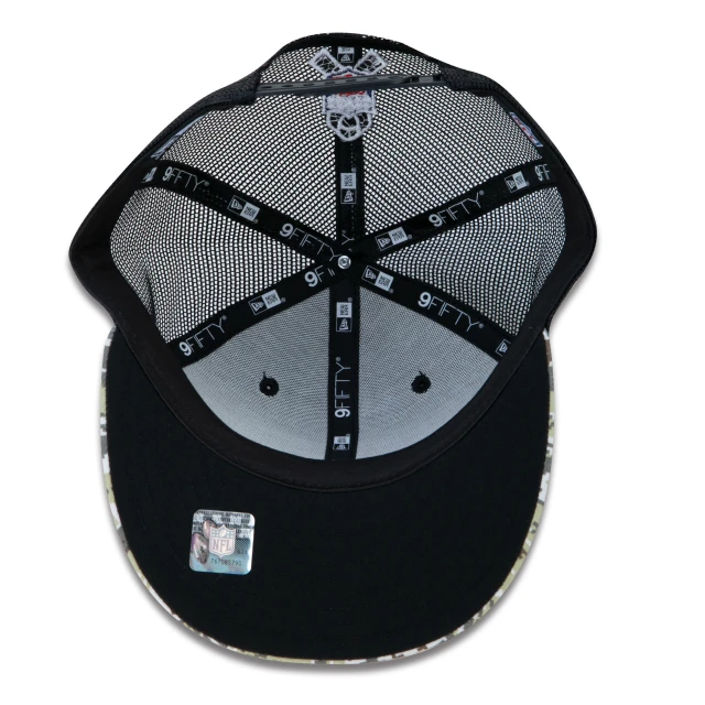 Boné 9FIFTY Trucker New York Jets Salute To Service NFL Snapback Aba Reta Preto