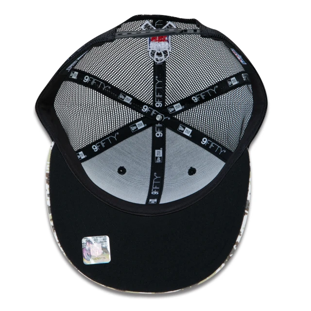 Boné 9FIFTY Trucker Philadelphia Eagles Salute To Service NFL Snapback Aba Reta Preto