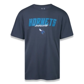 Camiseta Plus Size Manga Curta NBA Charlotte Hornets Rave Space Team Name