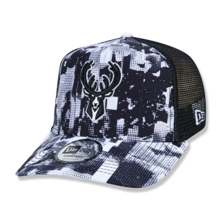 Boné 9FORTY A-Frame Trucker Error Print Milwaukee Bucks NBA