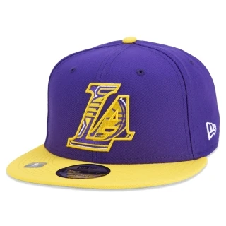 Boné 9FIFTY Los Angeles Lakers NBA Authentic Draft Series Aba Reta Roxo