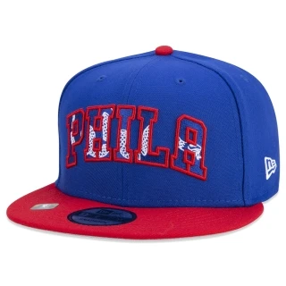 Boné 9FIFTY Philadelphia 76ers NBA Authentic Draft Series Aba Reta Azul