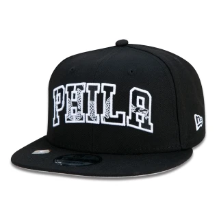 Boné 9FIFTY Philadelphia 76ers NBA Authentic Draft Series Aba Reta Preto