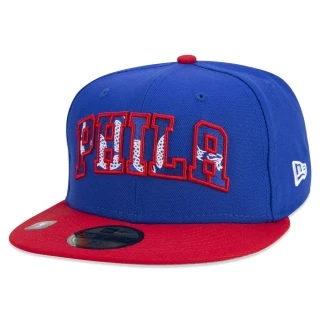 Boné 59FIFTY Philadelphia 76ers NBA Authentic Draft Series Aba Reta Azul