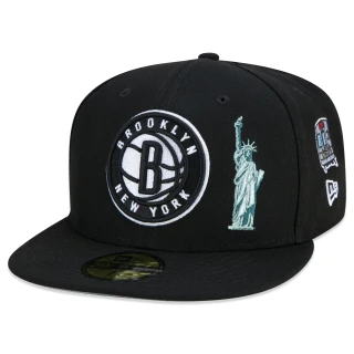 Boné 59FIFTY Brooklyn Nets City Transit Aba Reta Preto