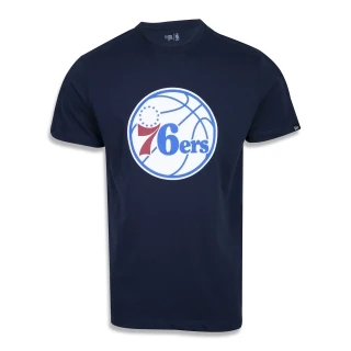 Camiseta Plus Size Regular Manga Curta Philadelphia 76ers Logo