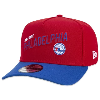 Boné 9FORTY A-Frame Snapback NBA Philadelphia 76Ers Core Aba Curva Vermelho