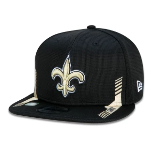 Boné 9FIFTY New Orleans Saints Sideline Cold Weather Aba Reta Preto