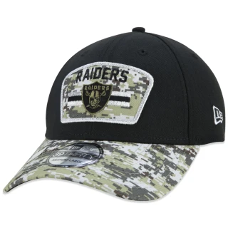 Boné 39THIRTY Stretch Fit Las Vegas Raiders Salute To Service NFL Fechado Aba Curva Preto