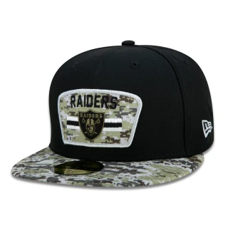 Boné 59FIFTY Las Vegas Raiders Salute To Service NFL Fitted Aba Reta Preto