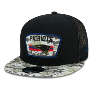 Boné 9FIFTY Trucker New England Patriots Salute To Service NFL Snapback Aba Reta Preto