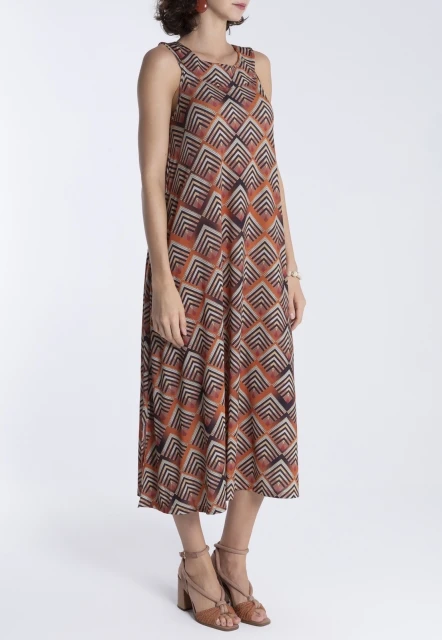 VESTIDO FEMININO ESTAMPADO MANATI LYGIA E NANNY