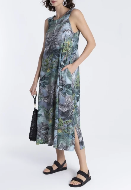 VESTIDO FEMININO ESTAMPADO MANATI LYGIA E NANNY