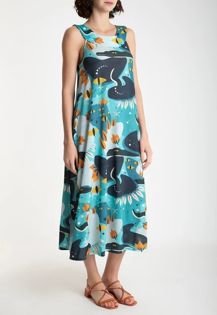 VESTIDO FEMININO ESTAMPADO MANATI LYGIA E NANNY