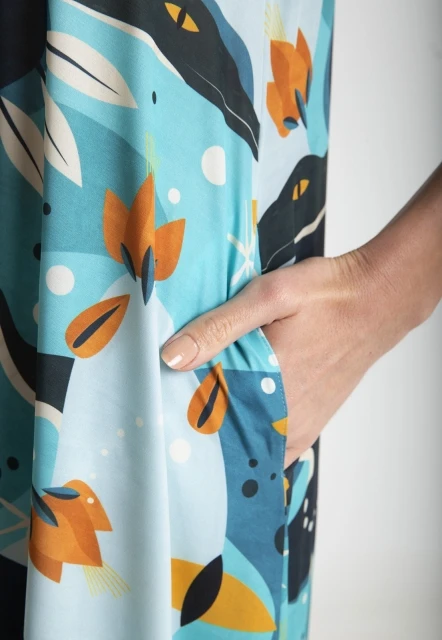 VESTIDO FEMININO ESTAMPADO MANATI LYGIA E NANNY